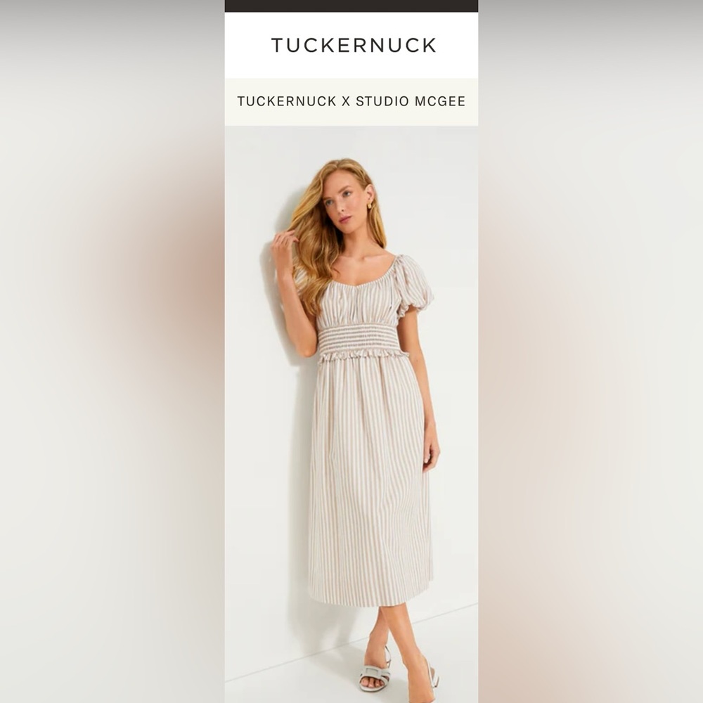 Brand new Tuckernuck Pomander Place stripe Flynn puff sleeve dress.